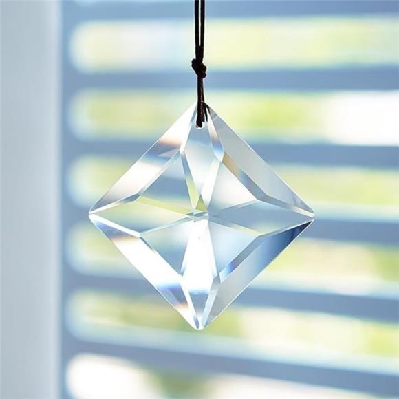 50mm Hanging Faceted Crystals Suncatcher Ornament Window Prisms Rainbow Maker - Picture 7 of 7
